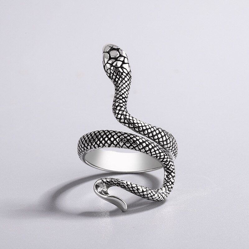 Silver Colour Snake Ring For Women Viking Punk Jewelry Accessories Novelties 2022 Trend Christmas  Items GaaBou
