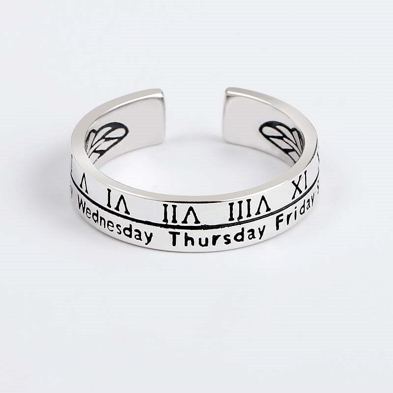 Silver Colour Vintage Rome Number Rings For Women  Quality Female Jewelry Chrismas  Items GaaBou Jewellery