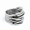 Silver Colour Winding Irregular Adjustable Open Ring For Women  Designer Jewelry Aesthetic Accessories