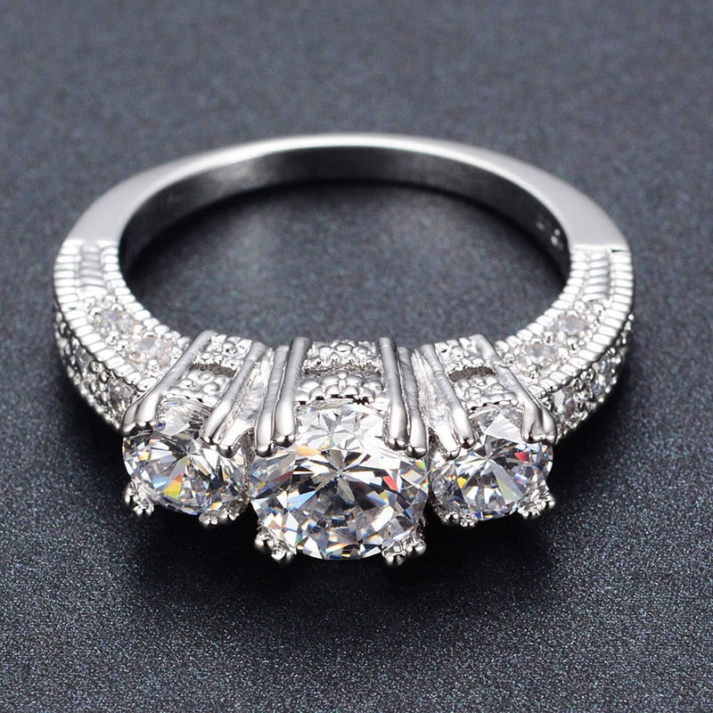 Silver Crystal Ring Female Anelli Bijoux Anillos Wedding Engagement Rings For Women Anel Jewelry