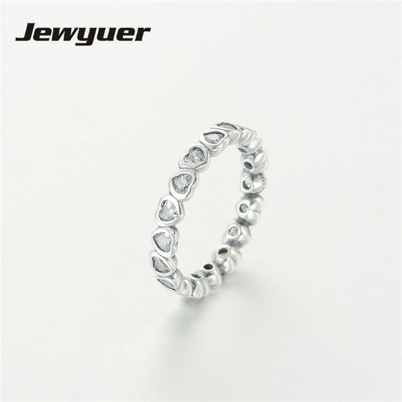 Silver Forever love ring 925 Sterling Silver hearts Rings For Women Engagement wedding Ring Jewelry anillos   RIP019