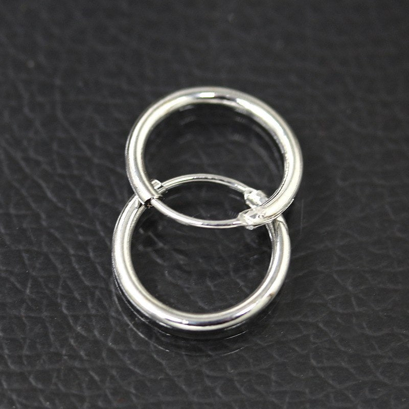 Silver Gold Color Simple Minimalist Hollow Round Metal Hoop Earrings L M S 3 Sizes Earring For Man Women Unisex Earring Jewelry