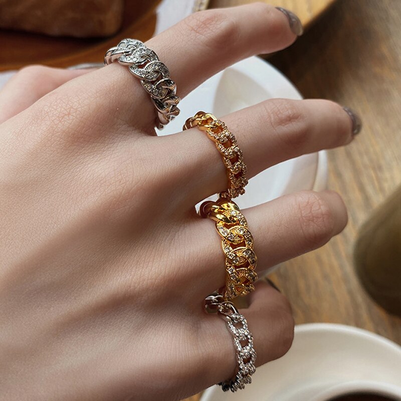 Silver Gold Colour Aestethic Female Finger Rings  Items For Business Summer Women Jewelry Offers With