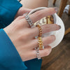 Silver Gold Colour Aestethic Female Finger Rings  Items For Business Summer Women Jewelry Offers With
