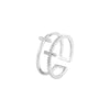 Silver Gold Colour Double Cross Zircon Rings For Women  Wedding Jewelry 2022 Trend Gift Female  GaaBou