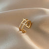 Silver Gold Colour Double Cross Zircon Rings For Women  Wedding Jewelry 2022 Trend Gift Female  GaaBou