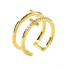 Silver Gold Colour Double Cross Zircon Rings For Women  Wedding Jewelry 2022 Trend Gift Female  GaaBou