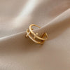 Silver Gold Colour Double Cross Zircon Rings For Women  Wedding Jewelry 2022 Trend Gift Female  GaaBou