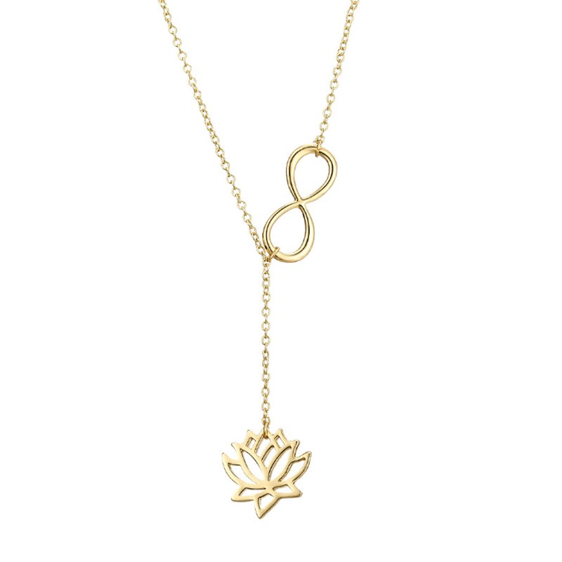 Silver Golden Infinity Chunky Chain Pendent Choker Necklace Women Charm 1pc Bib Lucky 8 Fashion Lotus New Statement Jewelry