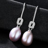 Silver Jewelry 925 Sterling Silver Earrings Natural Pearl AAAA Zircon Crystal Tremella Women Wedding Gift