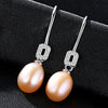 Silver Jewelry 925 Sterling Silver Earrings Natural Pearl AAAA Zircon Crystal Tremella Women Wedding Gift