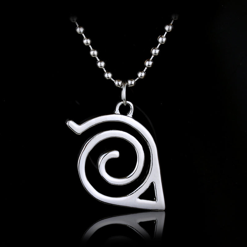 Silver Leaf Charm Necklace Hidden Leaf Village emblem Naruto necklace Simple Style Bijoux