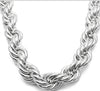 Silver MOQ 50PCS Hop Oversize Rope Chain Men's Gold Silver Plated 24'' 30'' 36inch Punk Chain Necklace 20mm and 30mm width