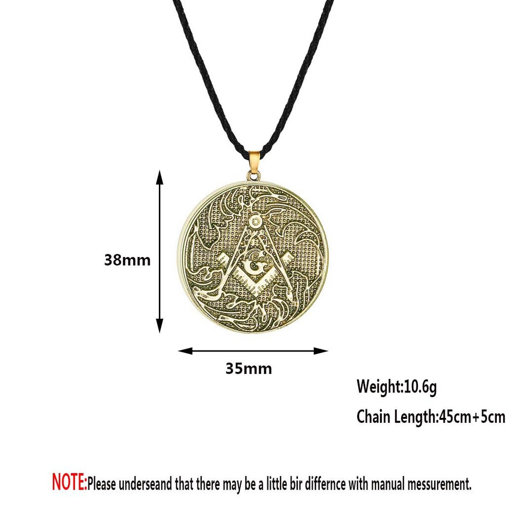 Silver Mason Amulet Symbol Pendant Necklace For Men Silver Illuminati Masonic Jewelry Women Male Vintage Necklace Gift