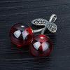 Silver Necklace Garnet Round Beads Natural Stone Fashion Necklace For Women 2020 Statement Choker Charms 20x24mm