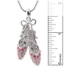 Silver Plated Pink Crystal Ballet Slipper Shoe Necklace Gift for Girls