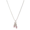Silver Plated Pink Crystal Ballet Slipper Shoe Necklace Gift for Girls