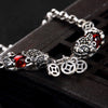 Silver S925 Pure Silver, Antique Thai Silver Mosaic Pomegranate Red, Fortune Two Ladies' High-end Bracelet Wholesale