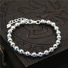 Silver S925 Sterling Silver Simple Fashion Bead Bracelet Men And Women Couple Models Korean Version Of The Birthd Gift
