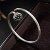 Silver S999, Pure Silver, Antique, Matte, Old Lotus, Personalized Ladies, Open Silver Bracelet, Bracelet Wholesale.