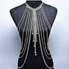 Silver Summer Style Jewelry Punk Metal Multilayer Tassel Body Chain Gold Silver Plated Long Crystal For Women