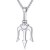 Silver Trident Necklace Personality Hip Hop Harpoon Pendant Steampunk Collier Piment