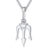 Silver Trident Necklace Personality Hip Hop Harpoon Pendant Steampunk Collier Piment