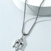 Silver Trident Necklace Personality Hip Hop Harpoon Pendant Steampunk Collier Piment