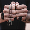 Silver Trident Necklace Personality Hip Hop Harpoon Pendant Steampunk Collier Piment