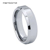 Silver Wedding Band For Women And Men Tungsten Jewelry Ring With Bevel Edges And Comfort Fit
