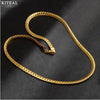 Silver/gold 2 colors   Men fashion Jewelry Silver plated necklaces 5mm 20inch Sideways Necklace flat Chain 925