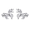 Little Running Unicorn Horse Stud Earrings For Women 100% 925 Sterling Silver Fine Jewelry Animal brincos SCE6014B