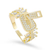 Silverly Gold Zipper Zircon Rings For Women Men Lover Couple Gothic Rings Engagement Wedding Open Rings 2022 Jewelry