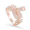 Silverly Gold Zipper Zircon Rings For Women Men Lover Couple Gothic Rings Engagement Wedding Open Rings 2022 Jewelry