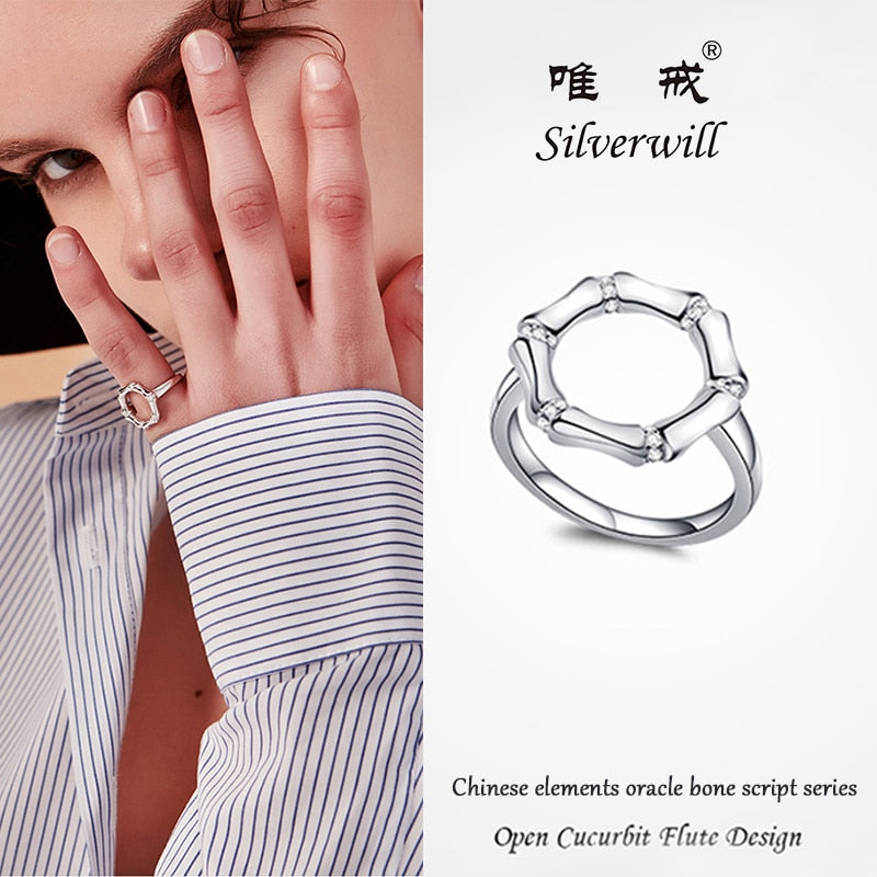 sterling 925 silver open cucubit flute luxury ring unisex fashion design rings for women jewelry Party birthd gift