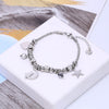 Silvery Stainless Steel Bracelet For Woman Heart Star Moon Cat Pendant Glass Beads Chain Charms Bracelets 2022 Jewelry