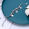 Silvery Stainless Steel Bracelet For Woman Heart Star Moon Cat Pendant Glass Beads Chain Charms Bracelets 2022 Jewelry