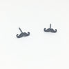 Simpe Moustache Beard 925 Silver Earrings