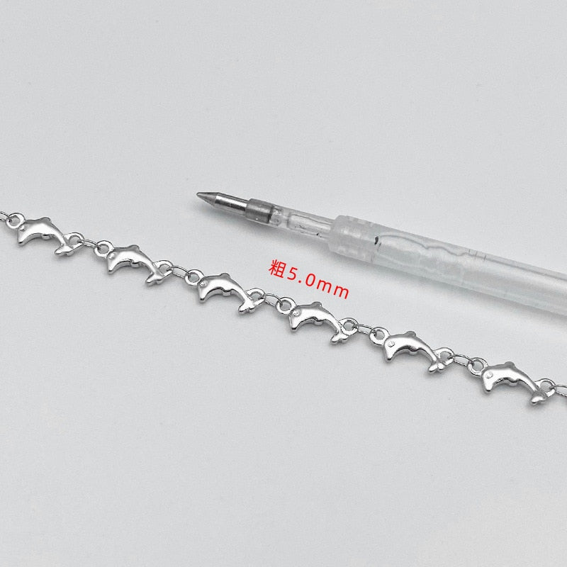 Simple 5MM Dolphin Choker Necklaces For Women Men Accessories Nightmare Before Christmas Gifts  Stainless Steel Jewelry