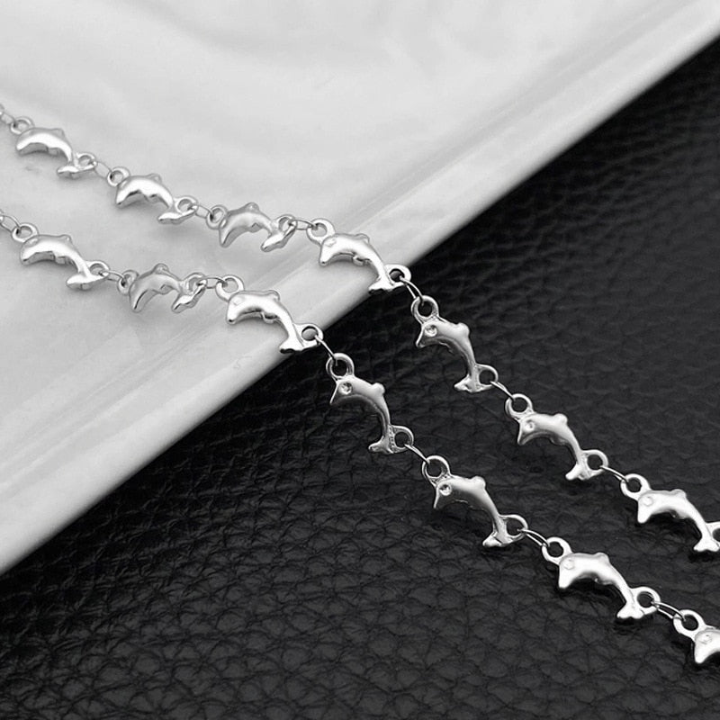 Simple 5MM Dolphin Choker Necklaces For Women Men Accessories Nightmare Before Christmas Gifts  Stainless Steel Jewelry