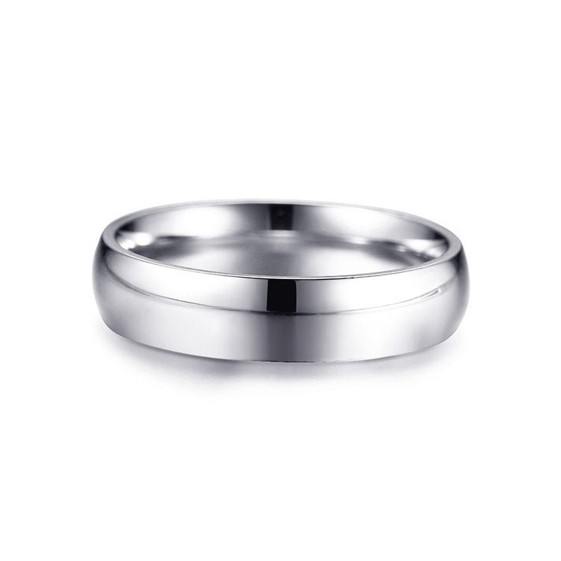 Simple 5MM Titanium Steel Ring for Women Men Rose Gold/Silver Color Wedding Band Lover Rings Fashion Couple Jewelry anillos