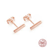 Simple 925 Sterling Silver Stud Earrings Bar Earrings Line Earrings Fashion Round Stick Earrings Woman Every Wear ZK30
