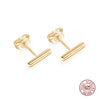 Simple 925 Sterling Silver Stud Earrings Bar Earrings Line Earrings Fashion Round Stick Earrings Woman Every Wear ZK30