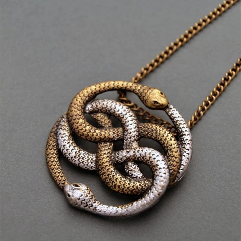 Simple Auryn Infinite Snake Pendant Necklace  Jewelry Women Men Snake Knot Ouroboros Chain Statement Necklace Accessories