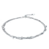 Simple Balls Triple Lines 925 Sterling Silver Bracelet Anklet