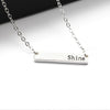 Simple Bar Pendant Believe,Dream,Strength,NamasteNecklace Jewelry Silver Color Personality Inspirational Necklace Multi-Style