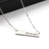 Simple Bar Pendant Believe,Dream,Strength,NamasteNecklace Jewelry Silver Color Personality Inspirational Necklace Multi-Style