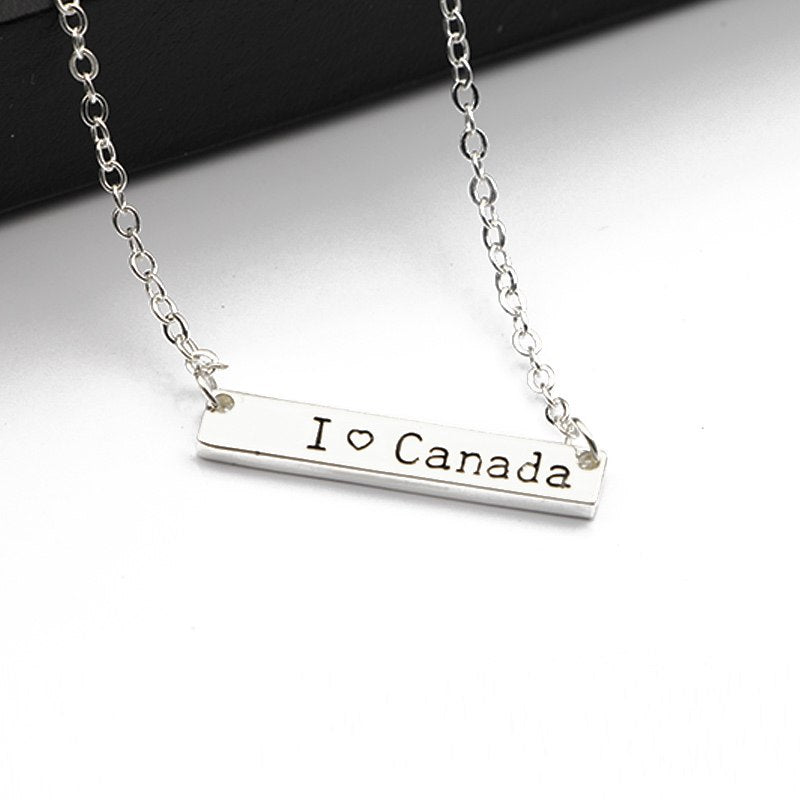 Simple Bar Pendant Believe,Dream,Strength,NamasteNecklace Jewelry Silver Color Personality Inspirational Necklace Multi-Style