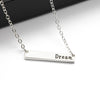 Simple Bar Pendant Believe,Dream,Strength,NamasteNecklace Jewelry Silver Color Personality Inspirational Necklace Multi-Style