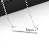 Simple Bar Pendant Believe,Dream,Strength,NamasteNecklace Jewelry Silver Color Personality Inspirational Necklace Multi-Style